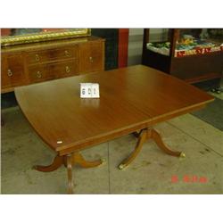 WALNUT DINING TABLE - 2 PEDESTAL