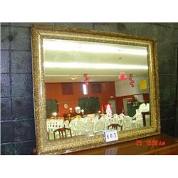 LARGE GOLD DECORATED FRAMED MIRROR(SOME DAMAGE TO THE SCROLL/DETAIL OF THE FRAME)