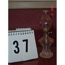 OIL LAMP - 7" TALL MINIATURE CLEAR TALL BASE, clear chimney