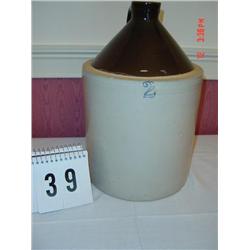 #2 (MARKED BLUE) CROCK JUG - APPROX. 15" X 9" DIAMETER