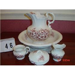 GLOBE G.P. CO. WHITE BOWL & PITCHER SET