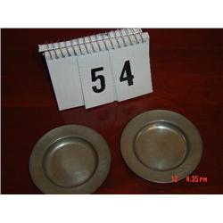 PEWTER PLATES - 4 1/2" diamter -  Denmark - PLAIN EDGES