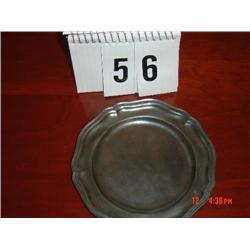 PEWTER PLATE w/ wavy edge - 7" diameter WITH STORY ON PAPER