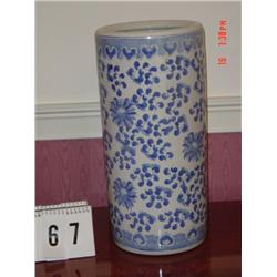 BLUE AND WHITE PORCELAIN UMBRELLA STAND