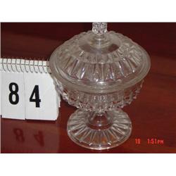 PRESSED GLASS PRESERVE STAND - PATTERNED