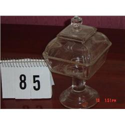 PRESSED GLASS PRESERVE STAND - SQUARED