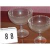 Image 1 : (2) PRESSED GLASS SCALLOPED EDGED PLAIN COMPOTES