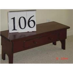 WOOD BENCH - 12" X 30" WITH DRAWER