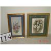 Image 1 : 2 UNMATCHING FRAMED FLORAL PRINTS
