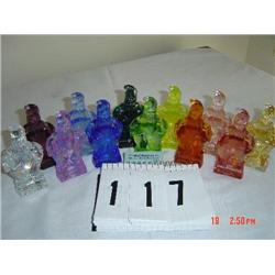 SO GLAD I FOUND YOU AT THE END OF MY RAINBOW - MINDY - (12) GLASS CLOWNS, EACH NAMED FOR A WORD IN T