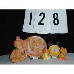 ALL THE WORLD LOVES A CLOWN - ORIE - 5 PIECES - TANGERINE SLAG - (M) (81)