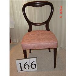 WALNUT "BALLOON BACK" CHAIR WITH UPHOLSTERED SEAT