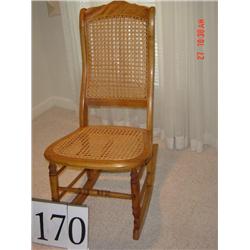 MAPLE ROCKING CHAIR WITH CANE BACK AND SEAT