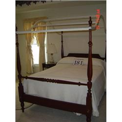 CHERRY HIGH POST BEDSTEAD (CANOPY LATER FITTED FOR BED AND INCLUDED)