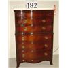 Image 1 : DREXEL FEDERAL SERPENTINE CHEST ON CHEST - 54" X 37" X 19"