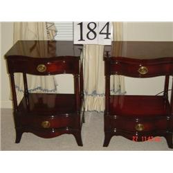 DREXEL FEDERAL SERPENTINE BEDSIDE TABLES - 27 1/2" X 20" X 13 1/4"