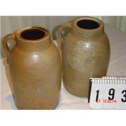 2 LIGHT BROWN CROCKS - 11"