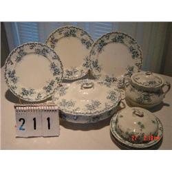 J.H.W. & SONS HANLEY (ENGLAND) "TRENTHAM" - 1 COVERED VEGETABLE SERVER, 1 COVERED SUGAR, 1 BUTTER/CH