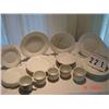 Image 1 : J. & G. MEAKIN HANLEY (ENGLAND) - IRONSTONE CHINA - PLAIN WHITE PIECES WITH SOME CHIPS, DARK SPOTS, 