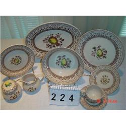JOHNSON BROTHERS STAFFORDSHIRE OLD GRANITE - FRUIT SAMPLER - 8 DINNER PLATES, 6 SALAD PLATES, 8 BREA