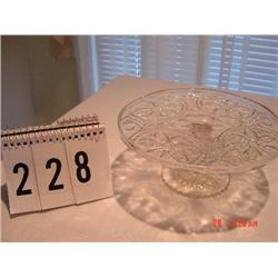 CLEAR PRESSED GLASS CAKE STAND