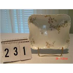 HAVILAND LIMOGES WHITE SQUARE DRESSER DISH WITH TINY BLUE FLOWERS