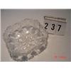 Image 1 : SQUARE CLEAR PRESSED GLASS DISH - JAGGED EDGES - NICE CONDITION