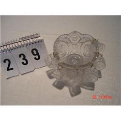 MINIATURE CLEAR PRESSED GLASS PUNCH BOWL AND 6 MATCHING CUPS
