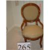 Image 1 : VICTORIAN WALNUT LADIES CHAIR - UPHOLSTERED IN BEIGE