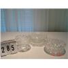 Image 1 : (3) ASSORTED GLASS PIECES - 1 FOOTED LEADED DISH, 1 LEADED BOWL, 1 PRESSED SCALLOPED BOWL