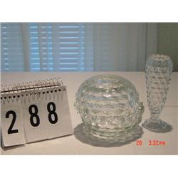 (2) PIECES - AMERICAN FOSTORIA BUD VASE AND NEARLY AMERICAN FOSTORIA SPLIT ROSE BOWL