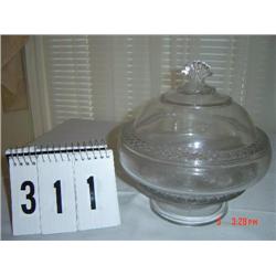 COMPOTE - short stem, pressed edging, fan-like finial