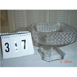 COMPOTE - squared dish with small pressed square design (no lid)