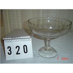 COMPOTE - plain, clear glass with smooth curved edge (no lid)