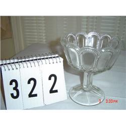 COMPOTE - lady finger design or panel glass with tiny beaded edges (no lid)