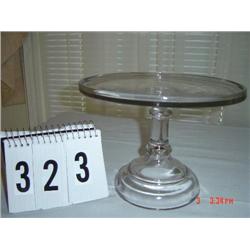 CAKE STAND - clear, plain glass