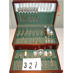 STERLING SILVERWARE (INTERNATIONAL WILD ROSE) - service for 8 - 8 dinner forks, 8 knives, 8 teaspoon