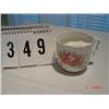 Image 1 : MUSTACHE CUP - white porcelain with pink flower