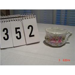 SHAVING MUG - short, pink lily on porcelain