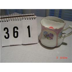 SHAVING MUG - unmarked purple arches on white with blue and purple iris