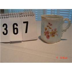 34 engraved marking SQUARE MUG - pink & yellow flowers