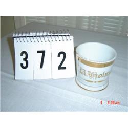 MUG marked "C.R. HOLMES" - heavy white masculine with gold trim