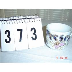 MUG "Present" - marked "Germany 12," in navy blue with gold embossed outline