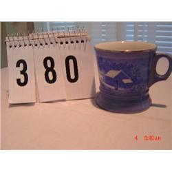 MUG - Currier & Ives "A Home in the Wilderness" on blue background