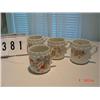 Image 1 : (4) MUGS - all with same ridge on top edge but each with different groups of flowers