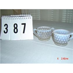 HOBNAIL (clear) CREAM & SUGAR