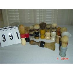 (11) SHAVING BRUSHES & (2) BARBER'S BRUSHES