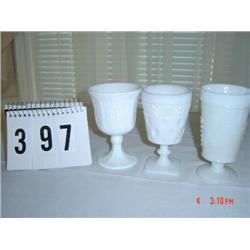 (3) UNMATCHING GOBLETS & GLASS