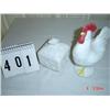 Image 1 : MILKGLASS ROOSTER and COVERED CANDY DISH