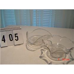 (2) OPEN, PRESSED GLASS COMPOTES